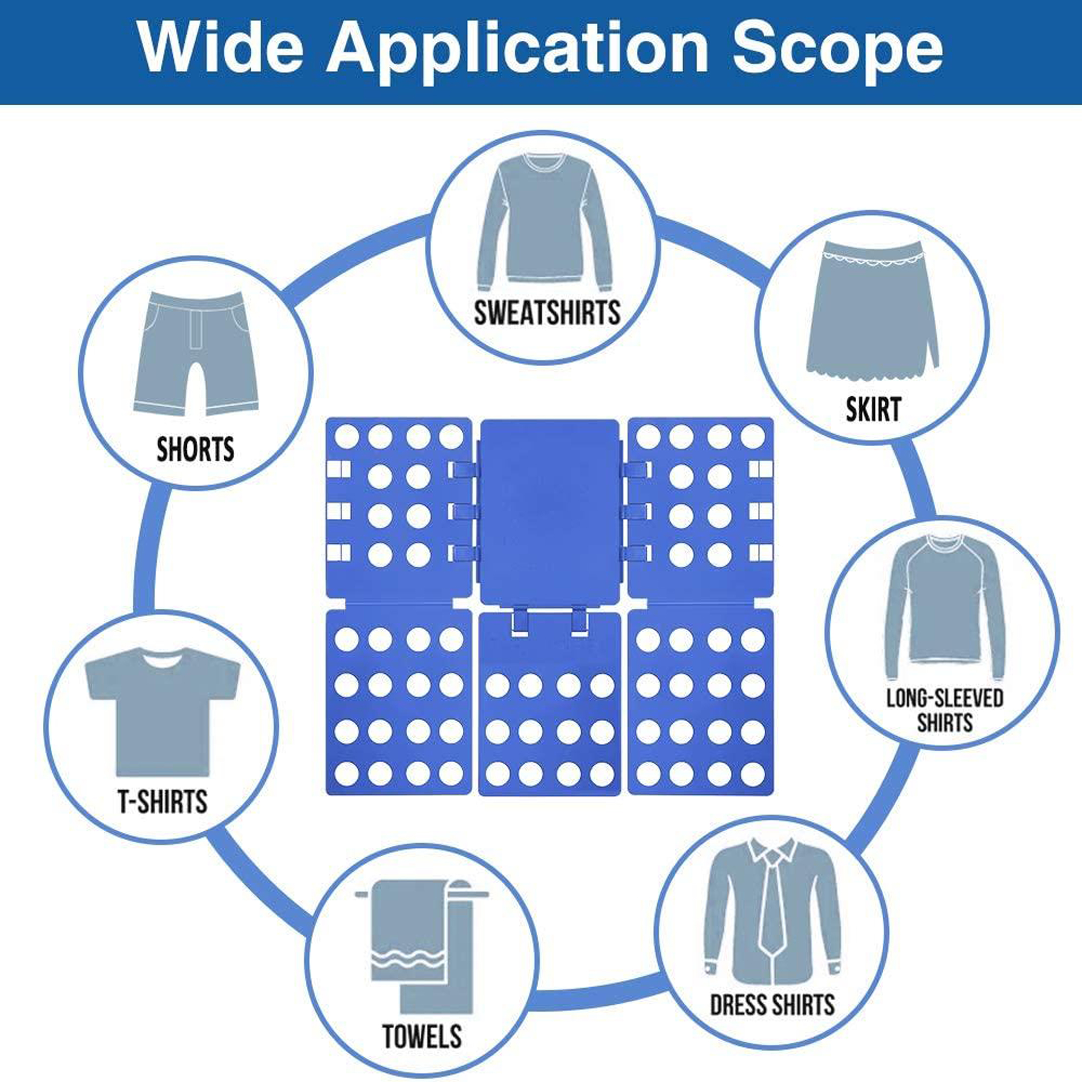 BoxLegend Shirt Folding Board Shirt Folder Clothes Folder T Shirt Folder Board for Clothing 10.23 * 7.88 * 1.18 Inches, Blue, Size: 10.23 x 7.88 x